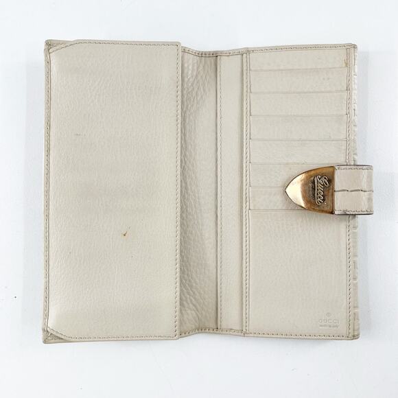 Gucci Guccissima GG Continental Long Rectangle Leather Wallet Cream - Picture 5 of 12